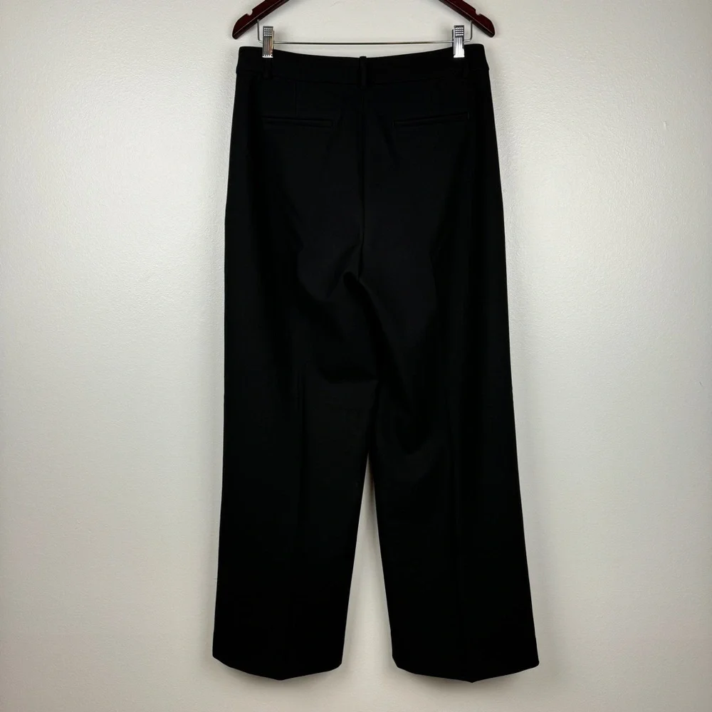 J. Crew Wide Leg Trousers Four Season Stretch Black Size 10 NWOT - Picture 5 of 9